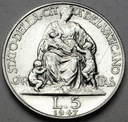 Watykan 5 Lirów 1947 Pius XII