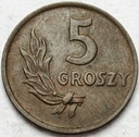 5 gr, pięć groszy 1949 Brąz