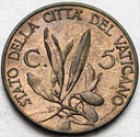 Watykan 5 Centesimo 1940