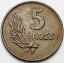 5 gr, pięć groszy 1949 Brąz