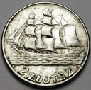 2 zł złote 1936 Żaglowiec Żaglówka Statek