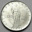 Watykan 100 Lirów 1964 Paweł VI