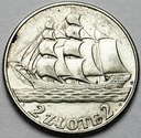 2 zł złote 1936 Żaglowiec Żaglówka Statek ŁADNY