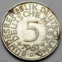 Niemcy 5 Marek, Mark 1967 D SREBRO