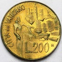 Watykan 200 Lirów 1991 Jan Paweł II