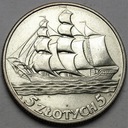 5 zł złotych 1936 Żaglowiec Żaglówka Statek PIĘKNA