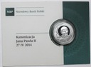 10 zł złotych 2014 Kanonizacja Jana Pawła II