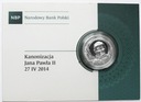 10 zł złotych 2014 Kanonizacja Jana Pawła II