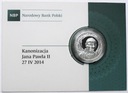 10 zł złotych 2014 Kanonizacja Jana Pawła II