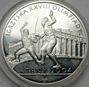 10 zł złotych 2004 Ateny Szermierka
