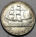 2 zł złote 1936 Żaglowiec Żaglówka Statek ŁADNA