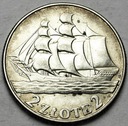 2 zł złote 1936 Żaglowiec Żaglówka Statek ŁADNA