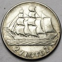 2 zł złote 1936 Żaglowiec Żaglówka Statek ŁADNA