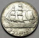 2 zł złote 1936 Żaglowiec Żaglówka Statek ŁADNA