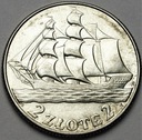 2 zł złote 1936 Żaglowiec Żaglówka Statek PIĘKNA