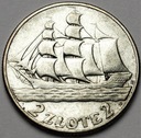 2 zł złote 1936 Żaglowiec Żaglówka Statek SREBRO