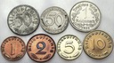 LOT 7 x 1 2 5 10 50 Fenigów 1 Marka 1938 1939