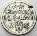 WMG 1/2 Gulden Guldena 1923, Wolne Miasto Gdańsk