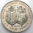Gibraltar 25 Pensów 1972 Rocznica Ślubu