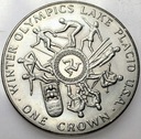 Wyspa Man 1 Crown Korona 1980 Zimowe Igrzyska USA