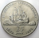 Wyspa Święta Helena 25 Pensów 1973