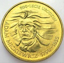 2 zł, złote 1998 Adam Mickiewicz