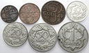 LOT 7 x 1 2 5 10 20 50 gr 1 zł 1938 1923 1929