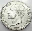 Hiszpania 2 Pesetas 1883 SREBRO