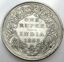 Indie 1 Rupia 1862 SREBRO