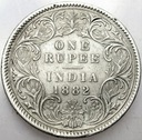 Indie 1 Rupia 1882 SREBRO