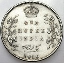 Indie 1 Rupia 1910 SREBRO