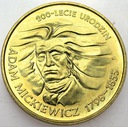 2 zł, złote 1998 Adam Mickiewicz