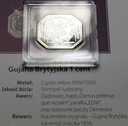 Znaczki Gujana Brytyjska 1 Cent SREBRO Ag 999