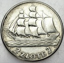 2 zł złote 1936 Żaglowiec Żaglówka Statek