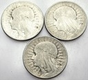 LOT 3 x 5 zł Głowa kobiety, INWESTYCJA AG SREBRO