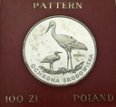 100 zł złotych 1982 PRÓBA Ag Bocian Bociany RZADKA