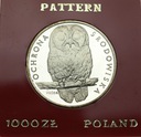 1000 zł złotych 1986 PRÓBA SREBRO, Sowa RZADKA