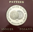 1000 zł złotych 1986 MŚ Meksyk PRÓBA Ag RZADKA