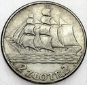 2 zł złote 1936 Żaglowiec Żaglówka Statek
