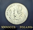10000 zł złotych 1987 Jan Paweł II SREBRO