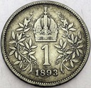 Austro-Węgry 1 korona 1893 SREBRO