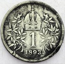 Austro-Węgry 1 korona 1893 SREBRO
