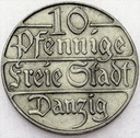 10 fenigów 1923 WMG, Wolne Miasto Gdańsk