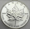 Kanada 2008, 1 oz uncja srebra Liść Klonowy