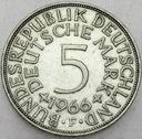 Niemcy 5 Marek Funf Mark 1966 F SREBRO