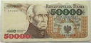 1993 50000 zł złotych Staszic seria T