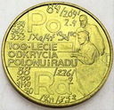 2 zł, złote 1998 Skłodowska Polon i Rad