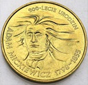 2 zł, złote 1998 Adam Mickiewicz