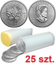 25x 5 Dolarów Liść Klonu Klonowy UNCJA SREBRA TUBA