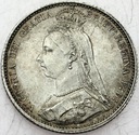 Wielka Brytania 6 Pensów 1887 SREBRO